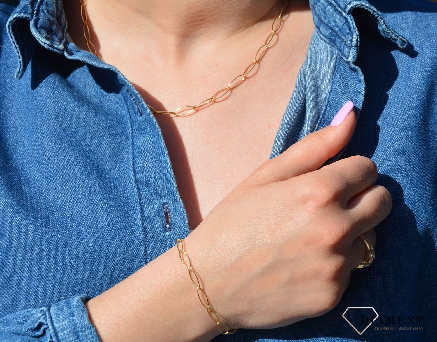 Naszyjnik srebrny pozł. owalne ogniwka Dall'Acqua.jpg